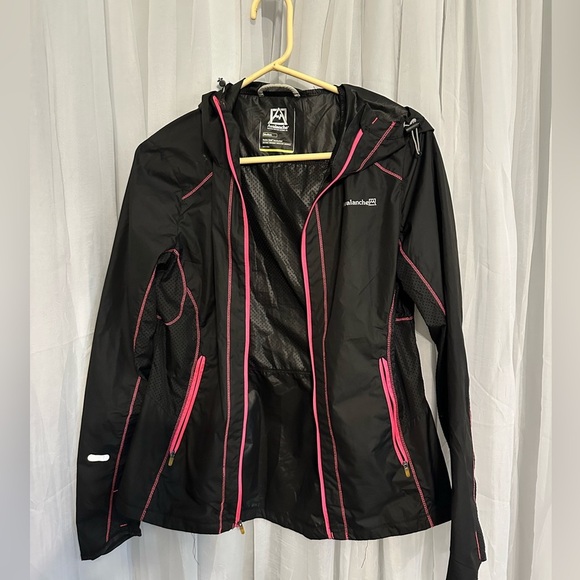 Avalanche Jackets & Blazers - Avalanche Black Women's Hooded Rain Jacket with Pink Trim